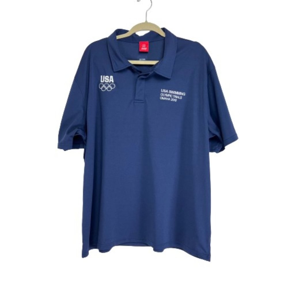 Team Apparel Men's Size XL Olympic Team 2012 Polo Shirt Short Sleeve Button Up B
